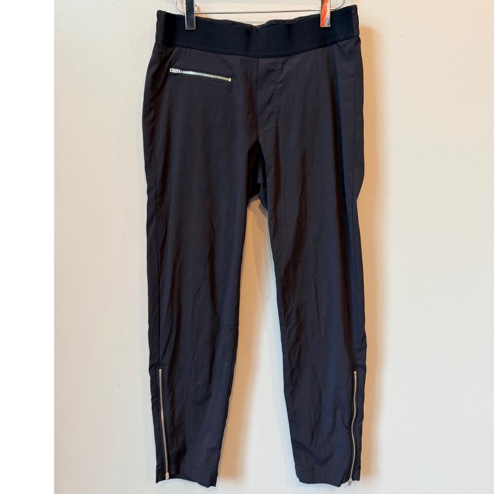 Athleta Mod Trekkie Crop Pants Black Ankle Zip Hiking Gorpcore Women's Size 6